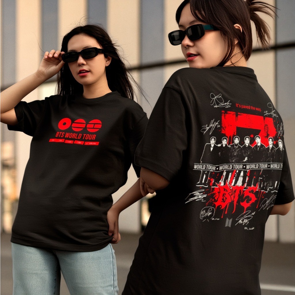 Camiseta BTS World Tour Lançamento Álbum Show SP Streetwear 100% Algodão Premium Tshirt BTS Kpop