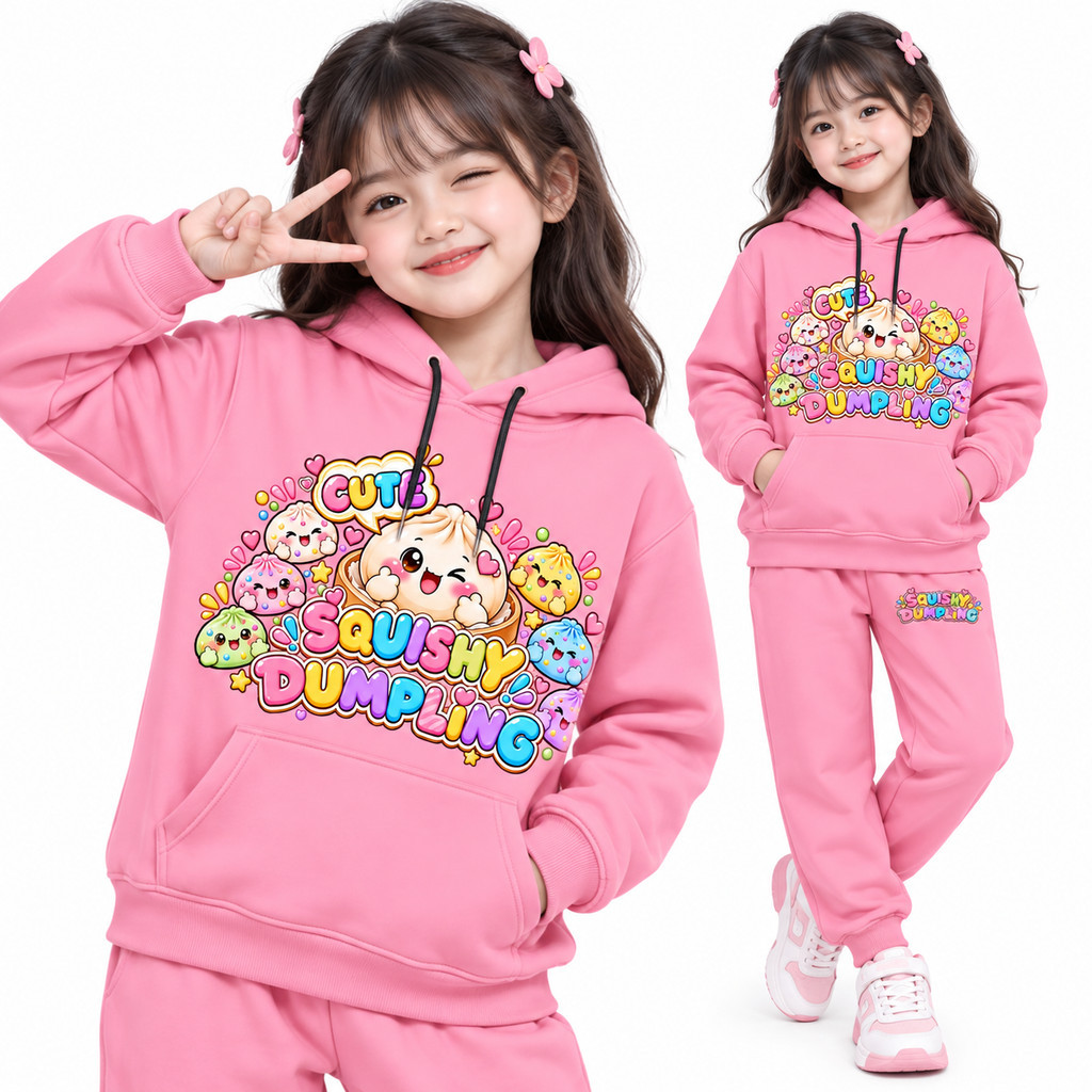 Conjunto De Moletom Com Capuz Viral Squishi Dumpling Para Meninos E Meninas Suéter Infantil De Lã Premium Frete Grátis
