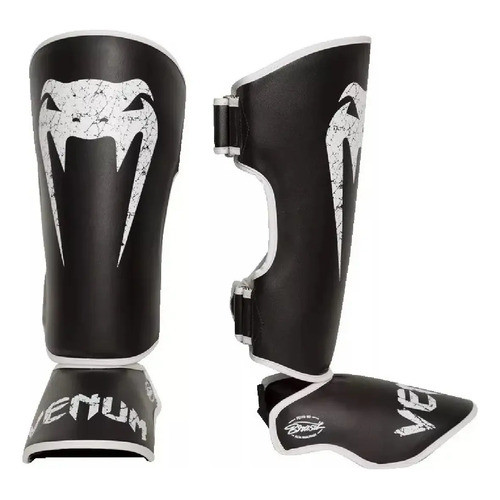 Caneleira Venum Giant Brasil Preta Tamanho G Muay Thai MMA Proteção De Canela