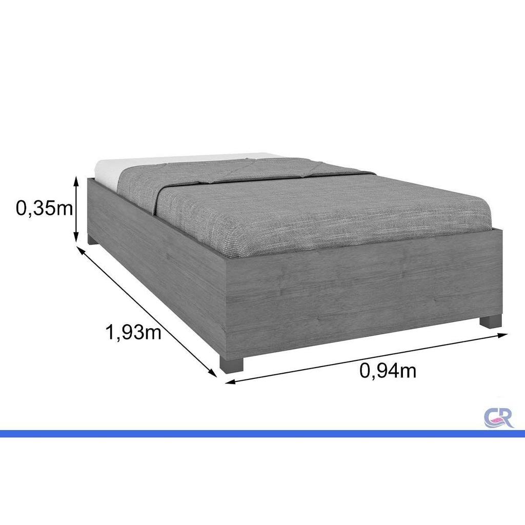 Cama Solteiro Mônaco Branco/Neve - Tcil Móveis · foto 2