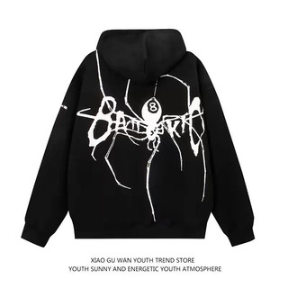Cardigan com estampa de aranha, estilo graffiti hip-hop americano, versátil, com zíper, casaco casual para casais, blusa