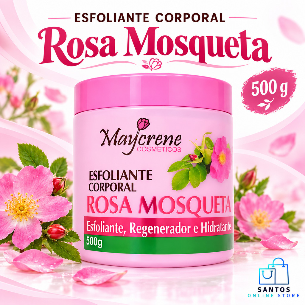 Esfoliante Corporal Rosa Mosqueta 500g - Limpeza e Nutrição da Pele