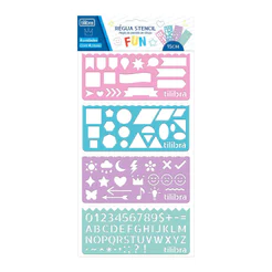 Régua polipropileno Stencil Fun 15cm 348724 Tilibra