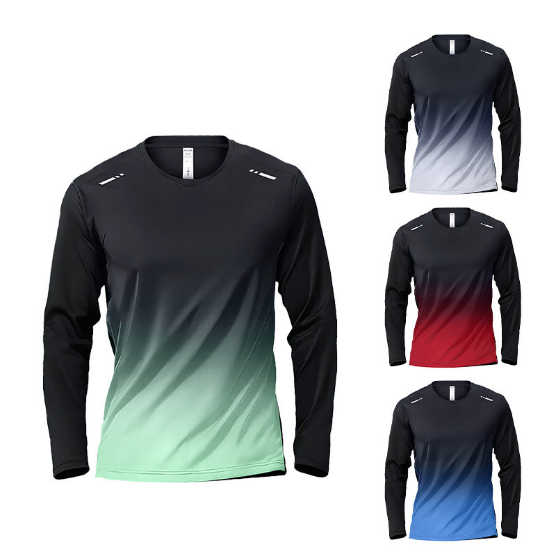 Esportes roupas de secagem rápida camiseta de manga comprida masculina protetor solar de seda gelo verão estilo fino res