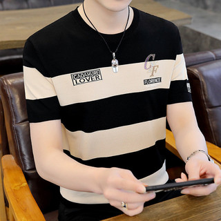 Camiseta masculina de manga curta de seda gelo 2025 verão novo estilo moda na moda meia manga camiseta masculina roupas 