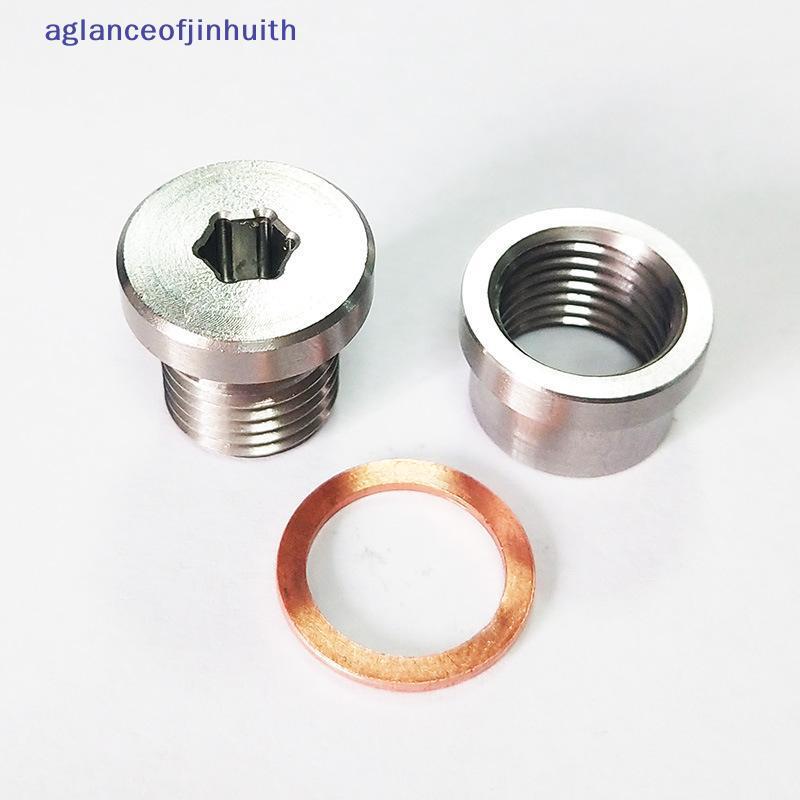 [aglanceofjinhui] M12X1.25 Kit De Plugue E Porca Hexagonal Interno De Aço Inoxidável O2 Sensor De Oxigênio De Exaustão E