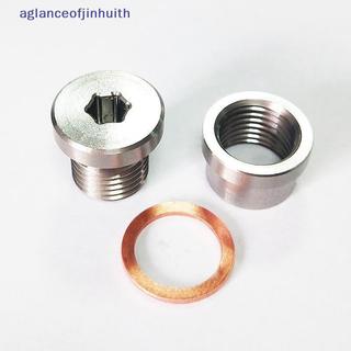 [aglanceofjinhui] M12X1.25 Kit De Plugue E Porca Hexagonal Interno De Aço Inoxidável O2 Sensor De Oxigênio De Exaustão E