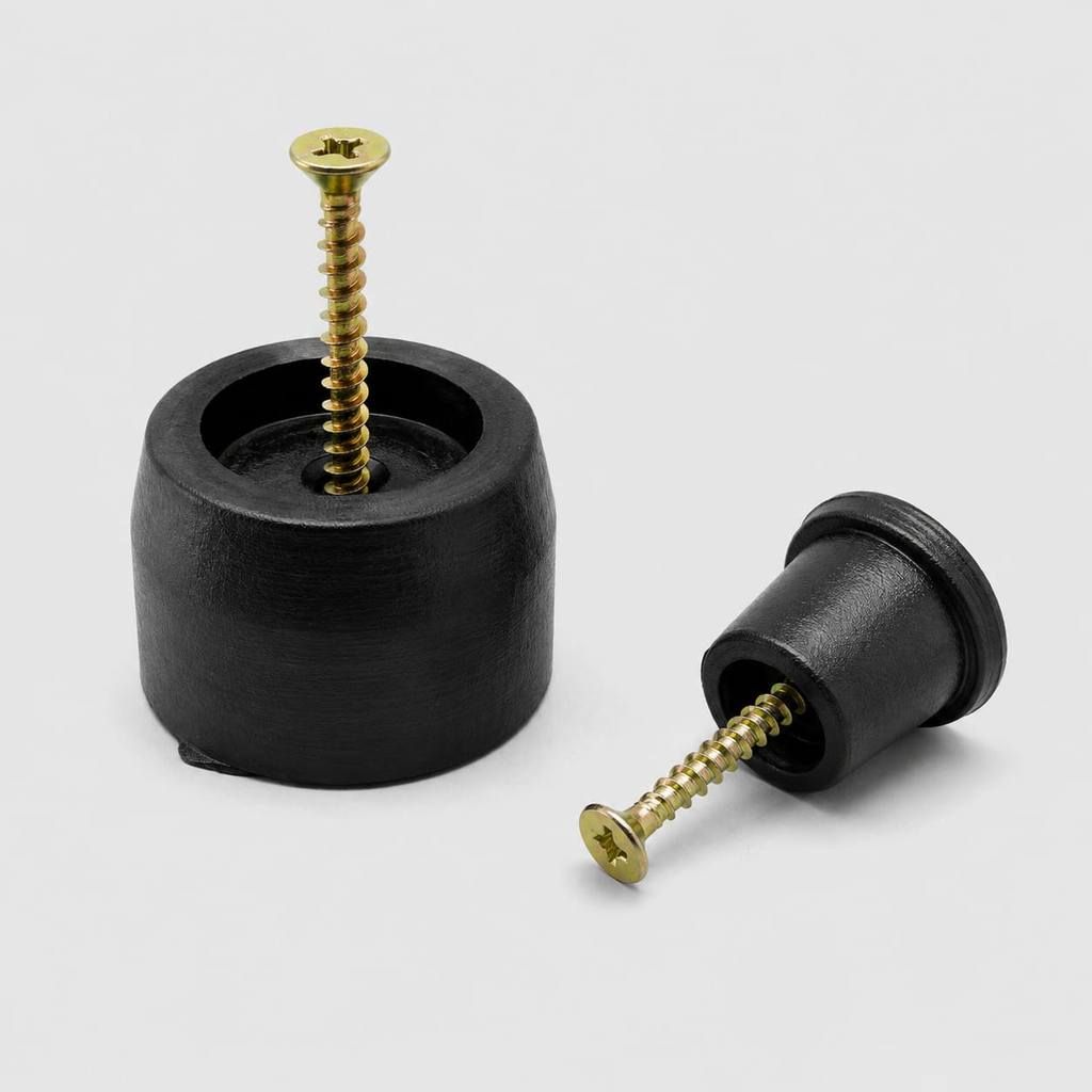 Kit 10/12/24 Pezinho De Plastico Com Parafuso Para Sofá Puff Cabeceira Caixa de Som Moveis No Geral — imagem 2 de 2