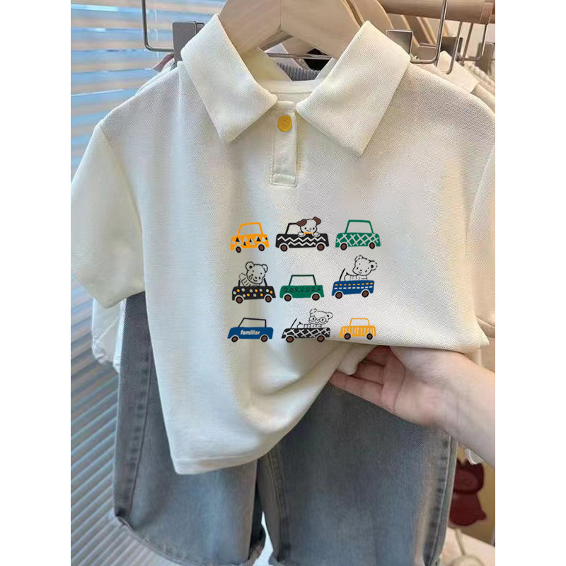 100% algodão meninos camisa polo de manga curta camiseta 2026 estilo verão pequeno médio crianças bebê versão coreana im