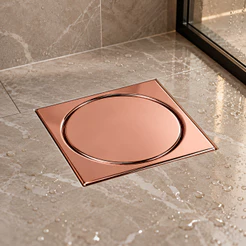 Ralo para Piso Click Rose + Porta Grelha 15X15 cm