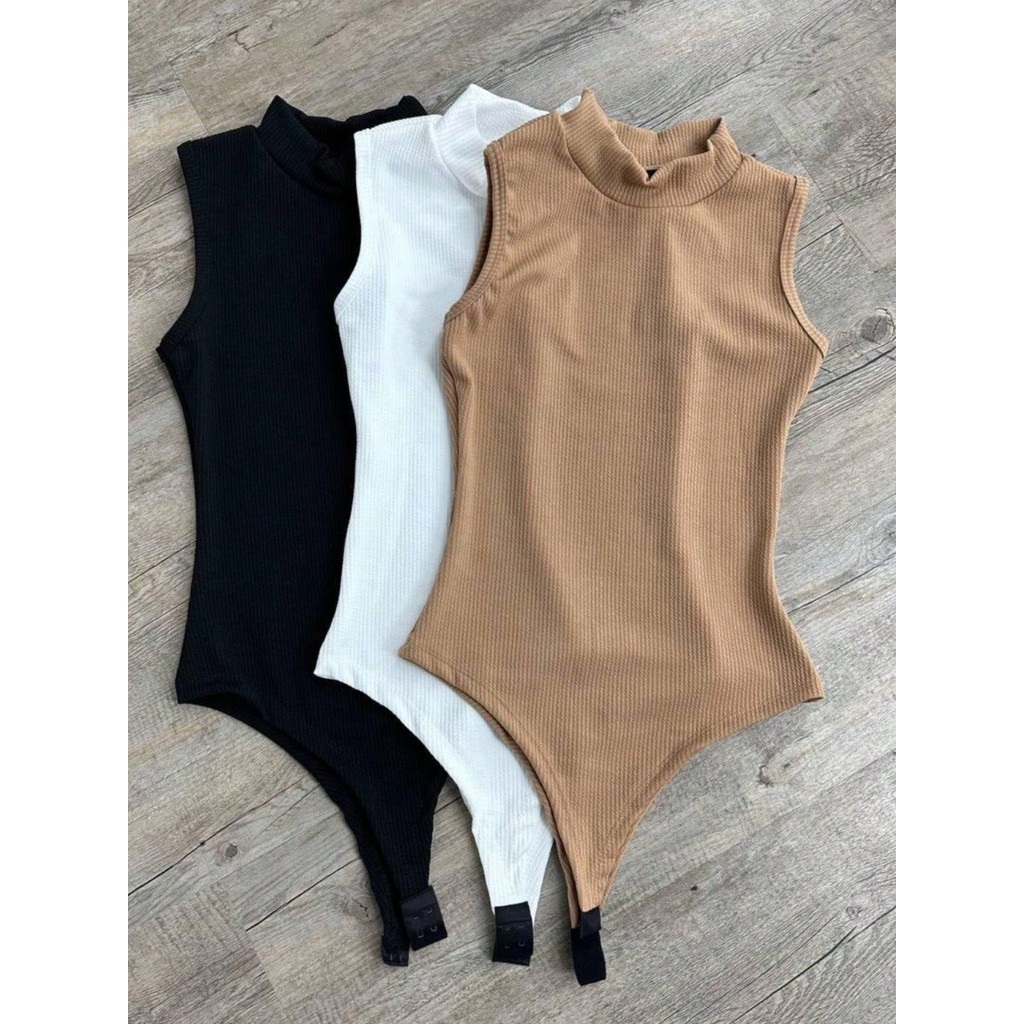 kit 3 bodys bori collant regata gola alta feminino blogueira em Oferta na Shopee