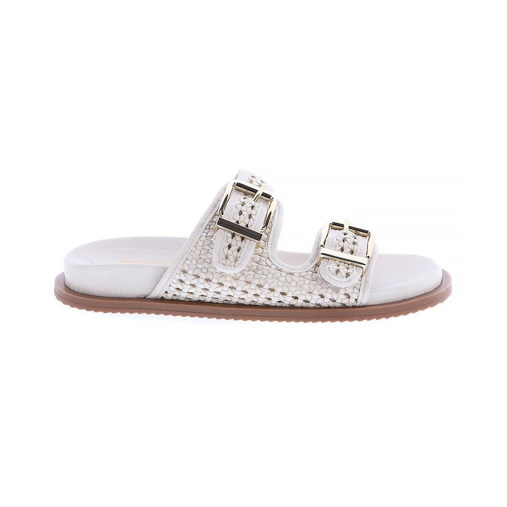 Layla - Papete Tramada Off White Fivelas Douradas
