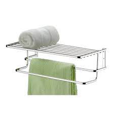 Toalheiro de Parede com Prateleira 40 cm – Aço Cromado #
