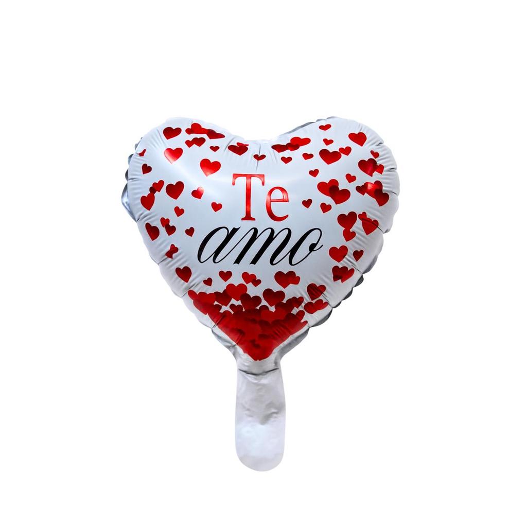 Balão Metalizado Coração Branco Te amo com coraçao 10 polegada festas decoração enfeite dia das mãe em Oferta na Shopee