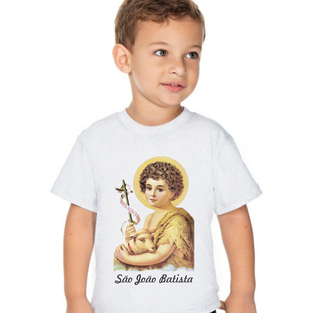 Camiseta Camisa Infantil  São João Batista Religiosa Igreja Envio Imediato Premium