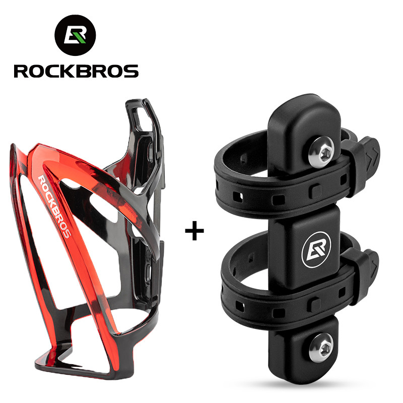 Conjunto De Gaiola Para Garrafa De Bicicleta ROCKBROS Universal + Suporte Água Adaptador De Silicone 2 Peças