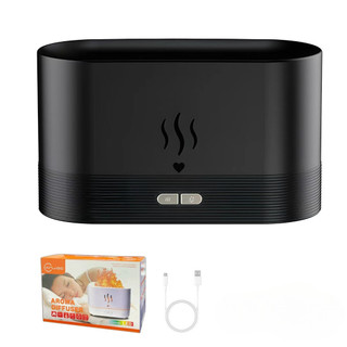 Umidificador de Chama com Difusor de Óleo Essencial e Luz LED Colorida de 7 Cores, Efeito…