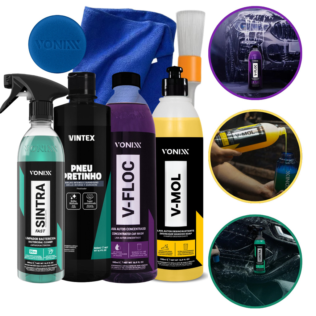 Kit Shampoo V-Floc V-Mol Limpador Sintra Fast Vonixx Pretinho Vintex em Oferta na Shopee