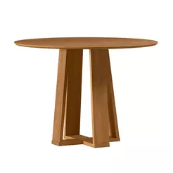 Mesa de Jantar Redonda com Tampo de MDF Isabela Ypê 100 cm