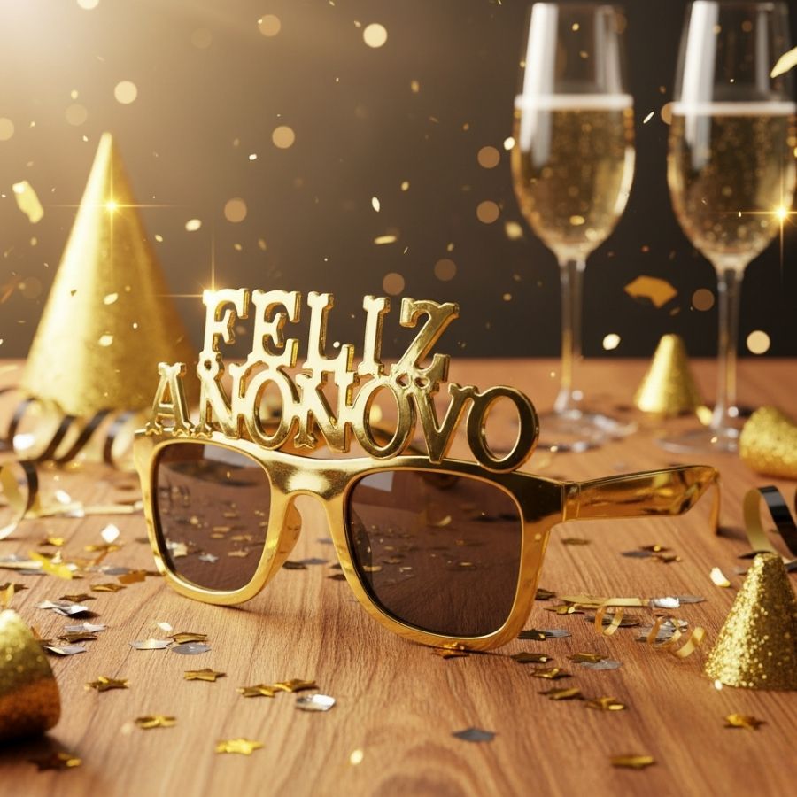 Óculos Feliz Ano Novo - Dourado - 1 unidade - Artlille  - Rizzo