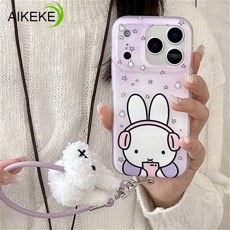 Capa De Telefone De Coelho Roxo Fofo Para Samsung Galaxy S26 S25 S24 S23 S22 S21 Ultra Plus S20 FE Lite A73 A72 A71 A53 