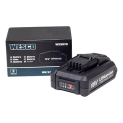 Bateria Lítio 18V Wesco WS9970 2.0Ah Íon de Lítio Recarregável Carregamento Rápido Ferramentas Elétricas à Bateria