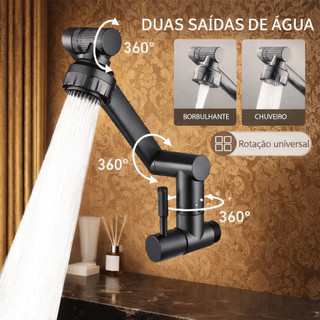 Torneira Giratória 360° Com Braço Robótico Multiuso Para Cozinha e Banheiro Sem Cantos Mo…
