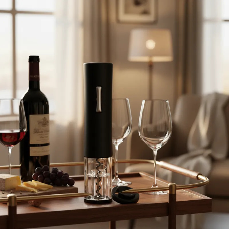 Abridor de Vinho Eletrico Automatico Saca Rolhas Inox Premium Para Cozinha E Presente · foto 2