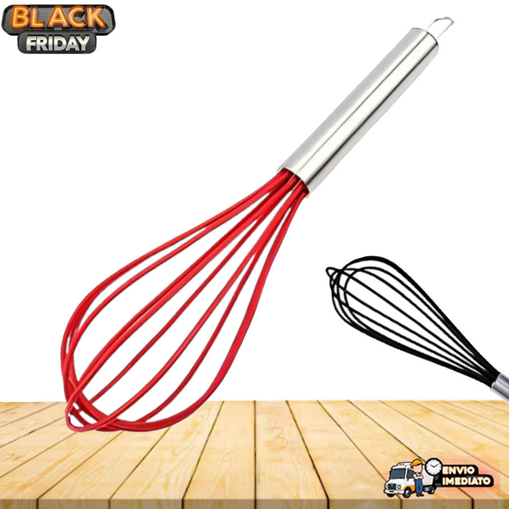Batedor de Silicone para Claras, Massas e Bolos – Fouet de Cozinha