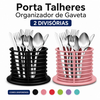Porta Talheres Organizador de Gaveta 2 Divisórias Separador Talheres Garfo Faca Cozinha P…