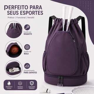 Bolsa Mochila Saco Esportiva Sacola Academia Raquete Futebol Basquete Passeio Viagem Impe…