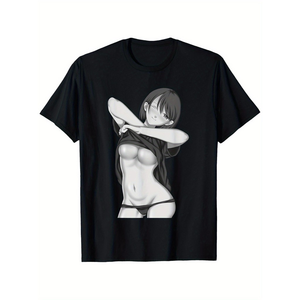 Camiseta Unissex Premium Plus size Anime Personagem Monocromático, Básica Oversized 100% Algodão Confecção Própria