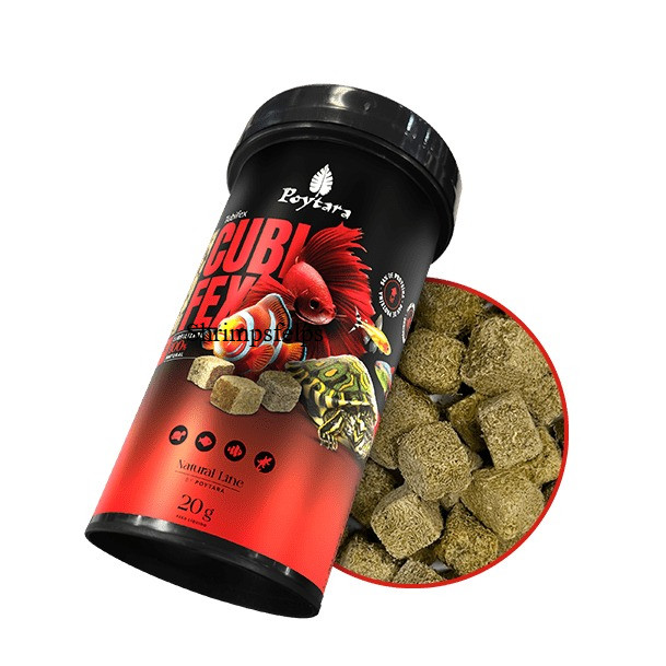 Ração Poytara Natural Line Cubifex Tubifex 8g e 20g Peixe Aquarios