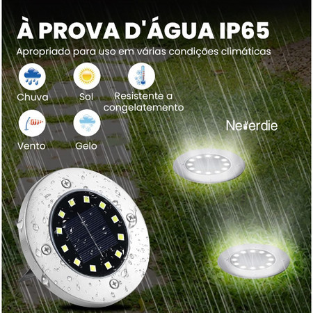 4 Luminaria Espeto Jardim Solar Fotocélula Ip65 GramaChão