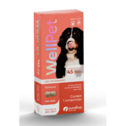 ANTIPULGAS E CARRAPATOS WELLPET 560mg PARA CÃES ENTRE 40,1 E 56kg