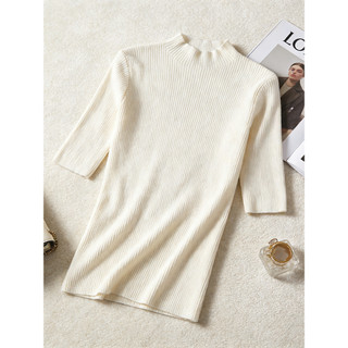 Luz de luxo Commuter simples meia gola alta camisola feminina 2026 primavera verão novo estilo elástico fino-ajuste mais