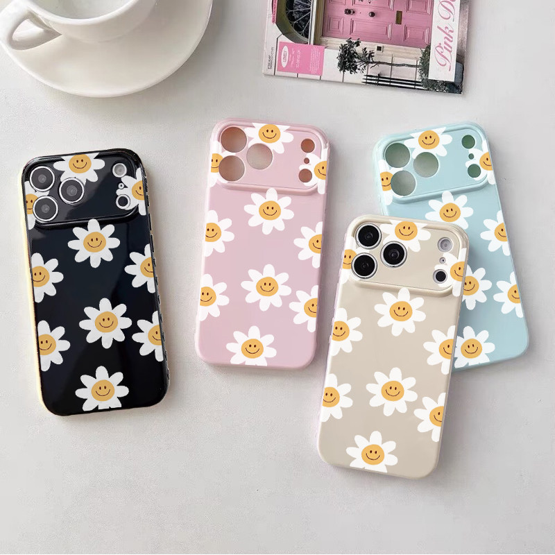 Capa De Telefone Margarida Flor Girassol Para Samsung Galaxy S26 S25 S24 Plus Ultra FE A57 A37 A36 A17 A07 A16 A15 A55 A