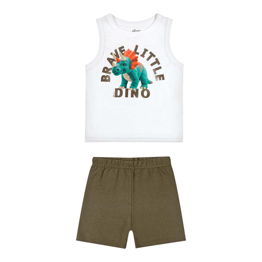 Conjunto Bebê Menino Estampa Brave Elian Branco
