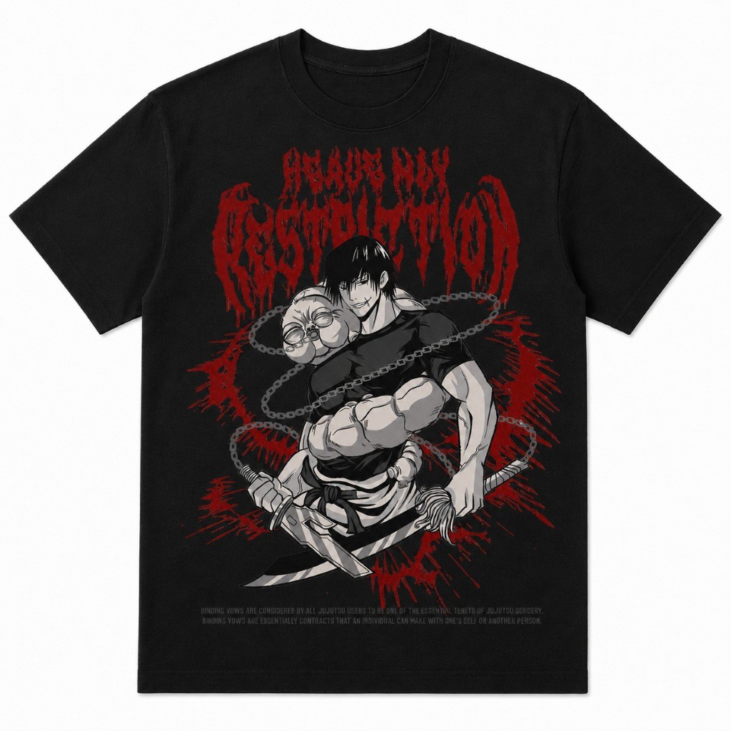 Camiseta Jujutsu Kaisen Toji Fushiguro Restrição Divina Anime Básica 100% Algodão Unissex Otaku