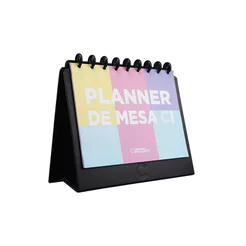 Planner de mesa médio My Frame Black com 13 folhas CIMM3003 Caderno Inteligente