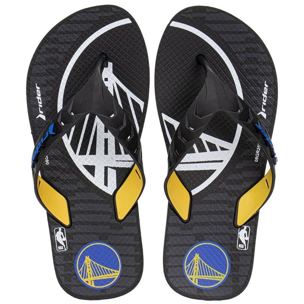 CHINELO MASCULINO RIDER STREET DUO NBA PRETO/AMARELO 12507