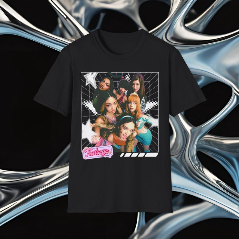 Camiseta Masculina Feminina Oversized Estampa Katseye Foto Grupo Estilo Y2K, Camiseta Streetwear Kpop, Camiseta