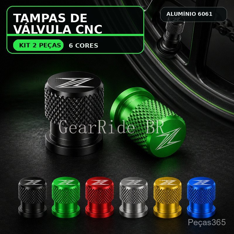 Par De Tampas De Válvula De Pneu De Motocicleta De Alumínio Anodizado CNC Kawasaki Z400 Z900 Z1000 Z800 Z750 Z650