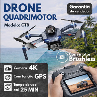 Drone Gt8 Quadcopter Profissional 4k Tela No Controle 1 Baterias com WiFi, Fotografia aérea, Helicóptero, Dobrável +Bag