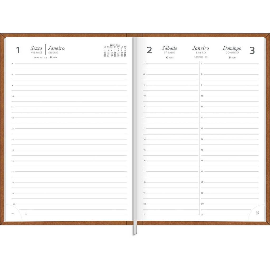 Agenda executiva costurada diária Prátika 205x145mm 2027 Tilibra