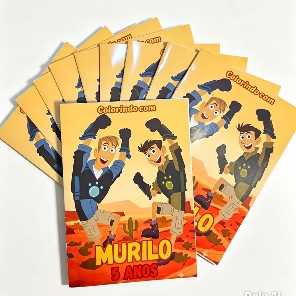 Livrinho de Colorir Personalizado Irmãos Kratts | Revista para Colorir Wild Kratts | Lembrancinha Aniversário