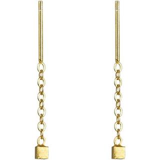 Brincos Quadrados WDIYIEETN Dourados/Prateados/Pretos com Franjas e Corrente Longa (Dourado) GMLJ