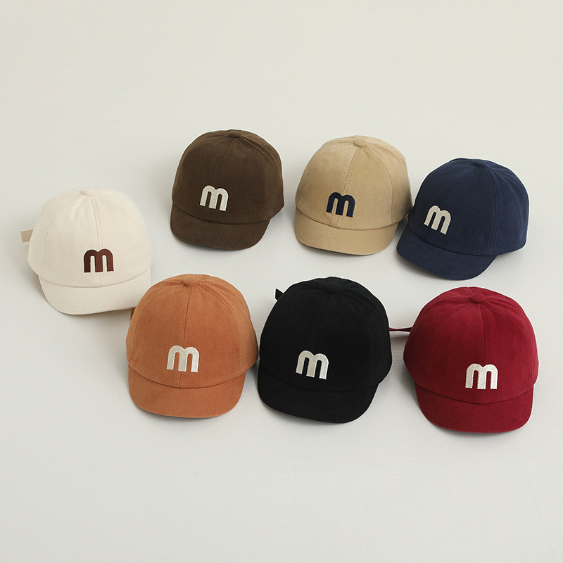 Boné Infantil de Primavera e Outono com Letras Bordadas para Meninos e Meninas, Estilo Coreano, Boné de Beisebol Versáti