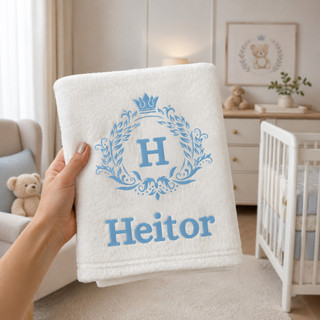 Manta Personalizada com Nome do Bebê Menino Menina Mantinha Fleece com inicial Letra Presente Chá de bebe