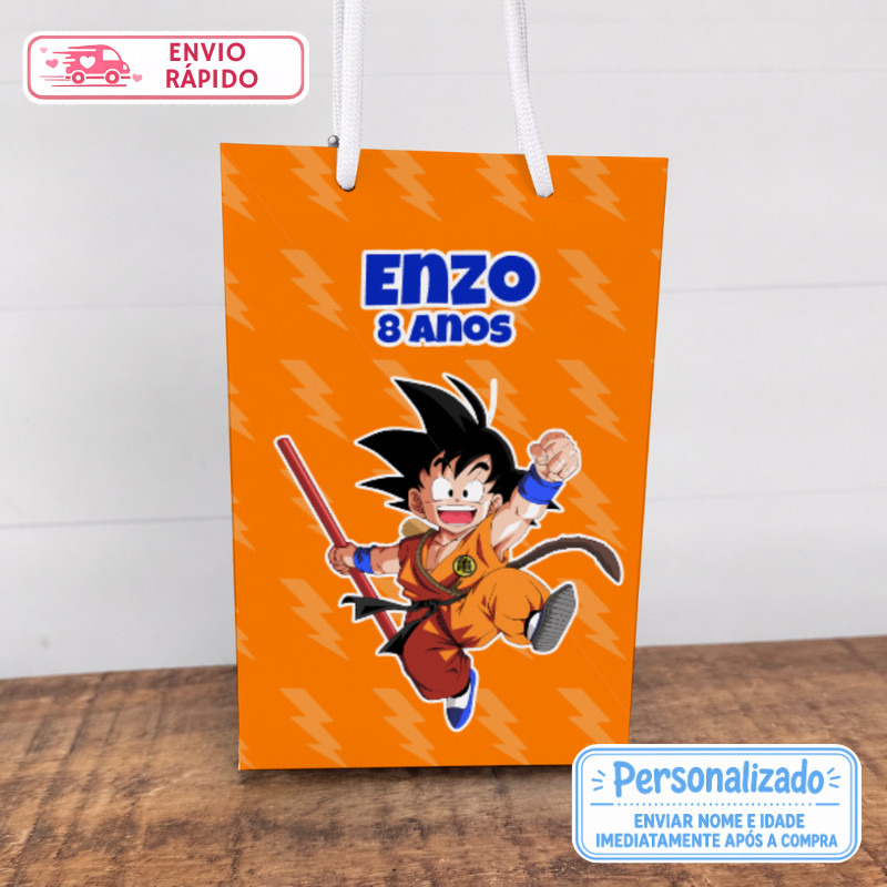 Sacolinha Personalizada Dragon Ball Goku Criança Lembrancinhas Festa Aniversário Infantil